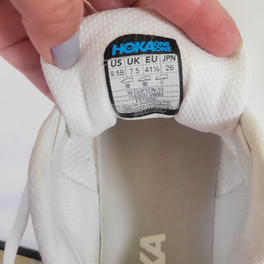 Hoka Clifton 10 Womens Running Shoes White White 1162031 WWH Size 9.5 B Sneaker - Picture 7 of 7